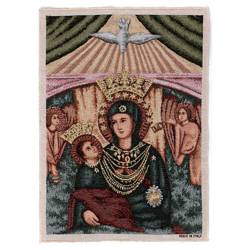 Gobelin Madonna z Dzieciątkiem aniołami 40x30 cm 1