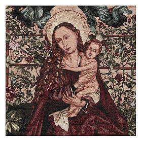 Wandteppich Madonna im Rosenhang, mit Rahmen und Schlaufen 90x60 cm