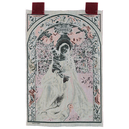 Arazzo Madonna dell'arco di rose cornice ganci 90x60 cm 3