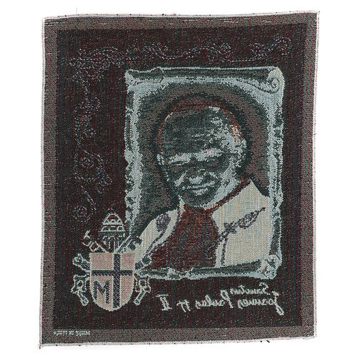 Wandteppich Heiliger Johannes Paul II mit Wappen 35x30 cm 3