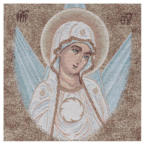 Tapiz con Cara Virgen Bizantina con rayos 45x40 cm 2