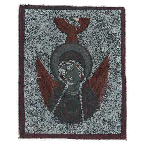 Tapiz con Cara Virgen Bizantina con rayos 45x40 cm 3