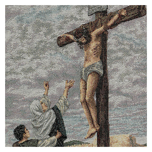 Wandteppich mit Kreuzigung Jesu, 45 x 30 cm 2
