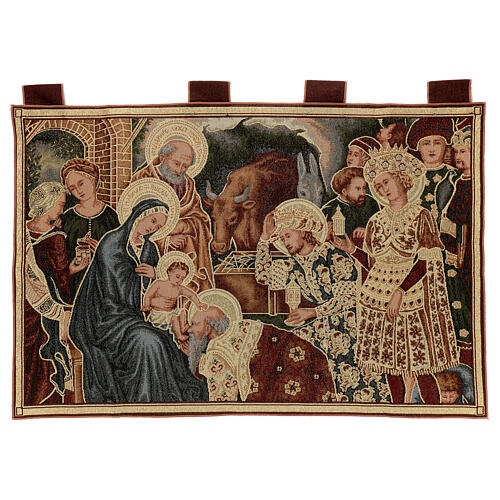 Tapestry Nativity Scene with onlookers 60x80 cm 1