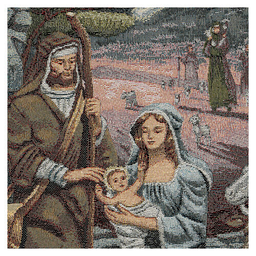 Gobelin do obrazu małego 45x30 cm Narodziny Jezusa z krajobrazem 2