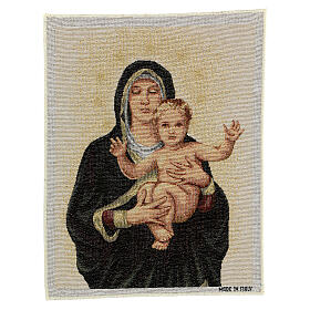 Tapiz cuadro pequeño oro Virgen de los ángeles 40x30 cm