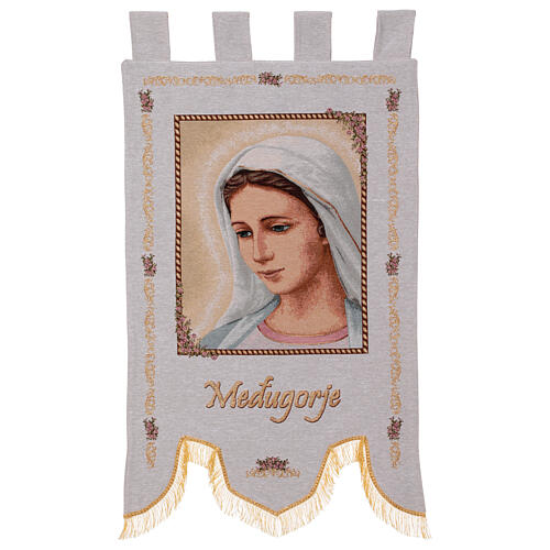 Estendarte Nossa Senhora de Medjugorje 110x65 cm 2