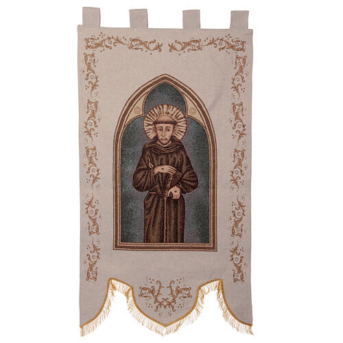 Saint Francis processional banner cream 145X80 cm 2