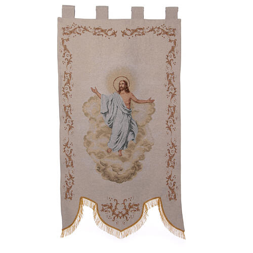 Ascensión de Jesús estandarte en color crema 145X80cm procesiones 1