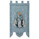 Processional standard of Our Lady of Mercy, blue background, 56x30 in s1