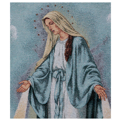 Virgen Misericordiosa fondo azul estandarte procesiones 145X80 cm 5