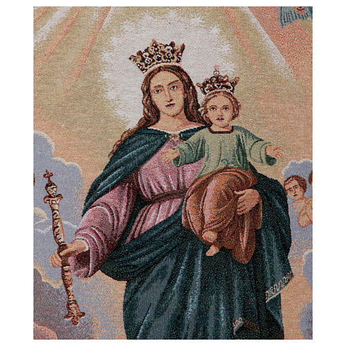 Prozessionsfahne Maria, Hilfe der Christen, himmelblauer Hintergrund, 145x80 cm 5