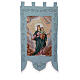 Processional standard of Mary Help of Christians, blue background, 57x30 in s1