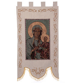 Processional banner of Our Lady of Czestochowa, 57x30 in