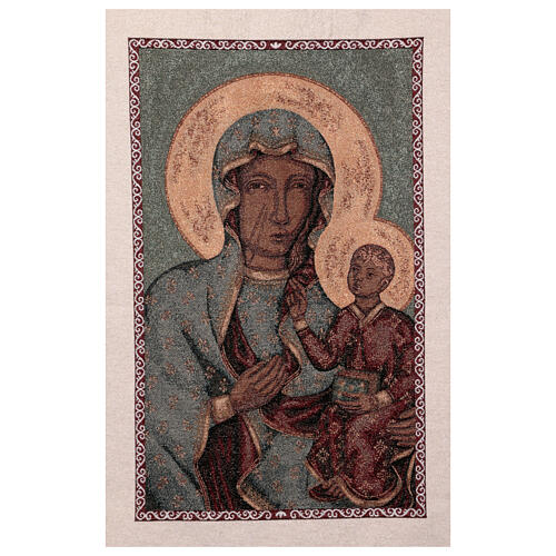 Virgen de Czestochowa estandarte procesiones 145X80 cm 3