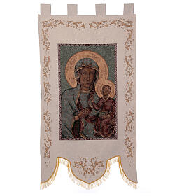Nossa Senhora de Czestochowa estendarte para procissões 145x80 cm