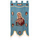 Sacro Cuore di Maria azzurro stendardo per processioni 150X75 cm s1