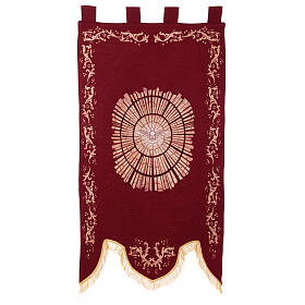 Processional banner of the Holy Spirit by Bernini, red fabric, 58x30 in