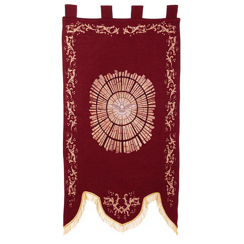 Processional banner of the Holy Spirit by Bernini, red fabric, 58x30 in 2