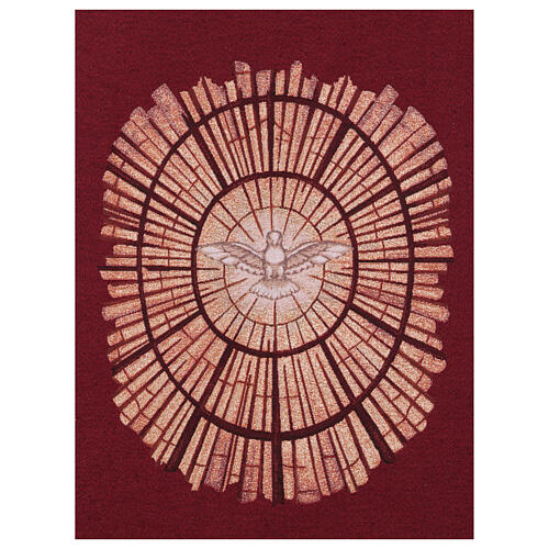 Processional banner of the Holy Spirit by Bernini, red fabric, 58x30 in 4