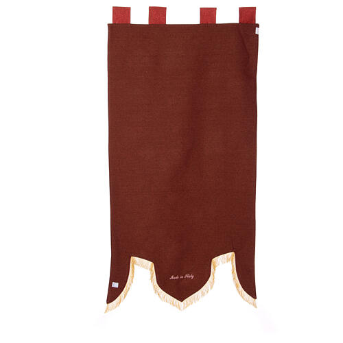 Processional banner of Saint Lucy, red fabric, 58x29 in 7