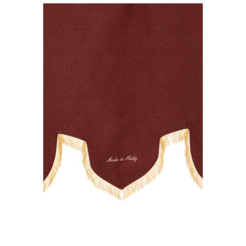 Processional banner of Saint Lucy, red fabric, 58x29 in 10