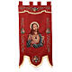 Processional banner of the Sacred Heart of Jesus, red fabric, 58x29 in s1