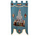 Étendard Notre-Dame de Fatima fond bleu ciel processions 150x75 cm s1