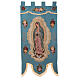 Our Lady of Guadalupe, light blue processional banner, 61x29 in s1