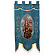 Estandarte de la Virgen de Bonaria con fondo azul 150x75 cm para procesiones s1