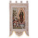 Apparition of Guadalupe to Jaun Diego, cream-coloured processional banner, 56x30 in s1