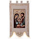 Byzantine Holy Family, cream-coloured processional banner, 57x30 in s2