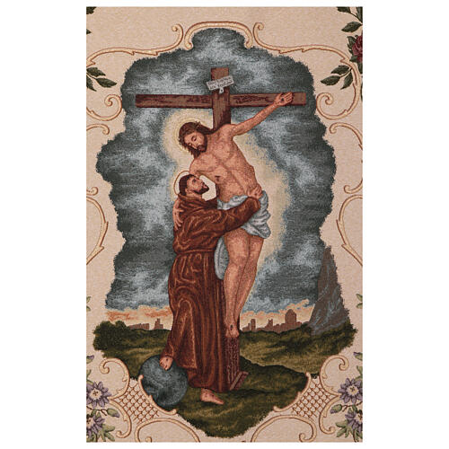 Święty Franciszek obejmujący krzyż, 145x75 cm, sztandar do procesji religijnych 3