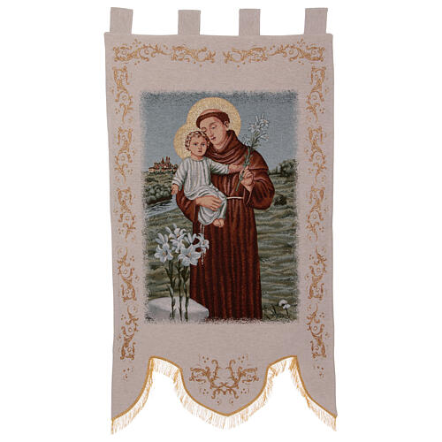 Saint Anthony of Padua, processional banner, 57x30 in 1