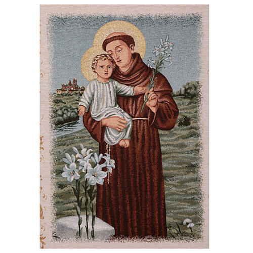 Saint Anthony of Padua, processional banner, 57x30 in 4