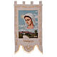 Bandeira procissões Nossa Senhora de Medjugorje fundo bege claro 145x80 cm s2