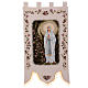 Virgen de Lourdes con rosas estendarte procesiones 145X80 cm s2