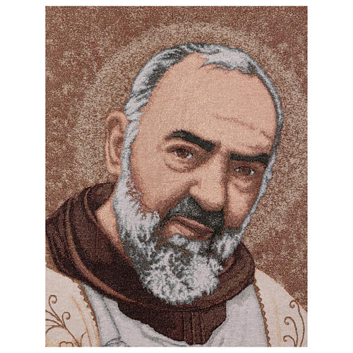 Padre Pio, processional banner, 58x30 in 3