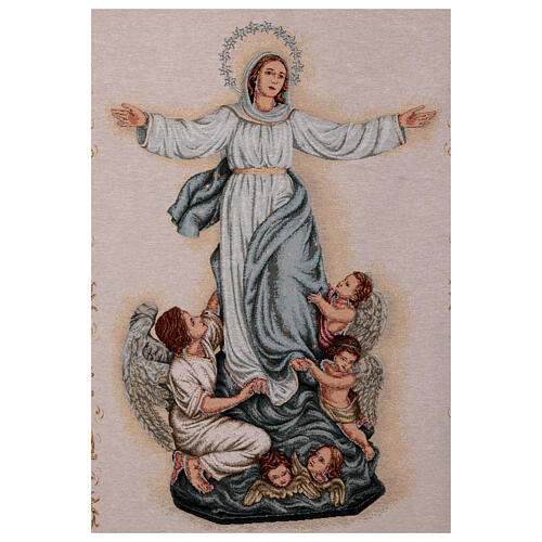 Assomption de Marie avec anges bannière pour processions 145x80 cm 3