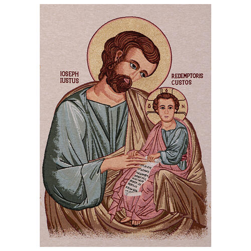 Saint Joseph in Byzantine style, processional standard, 57x30 in 4