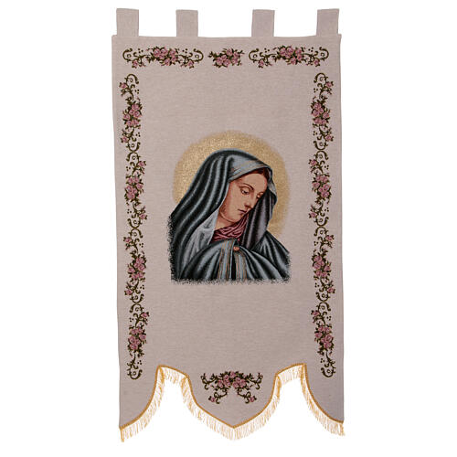Mater Dolorosa by Dolci, processional standard, 57x30 in 2
