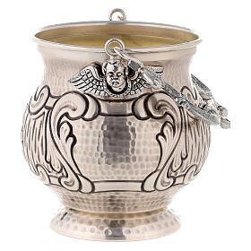 Chiselled brass holy water pot  XP