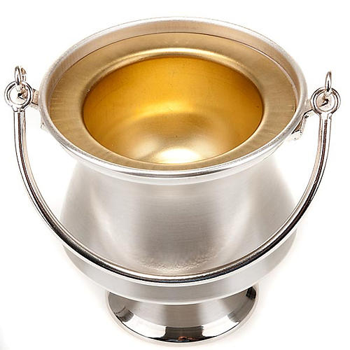 Holy water pot in silver-plated brass, simple model 2