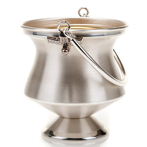 Holy water pot in silver-plated brass, simple model 3