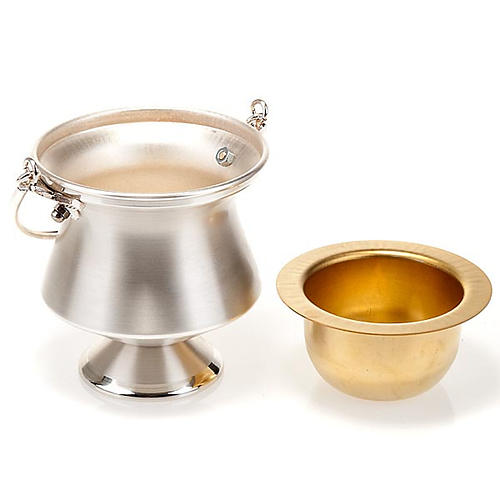 Holy water pot in silver-plated brass, simple model 5