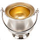 Holy water pot in silver-plated brass, simple model s2
