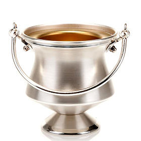 Holy water bucket in silver-plated brass, simple model