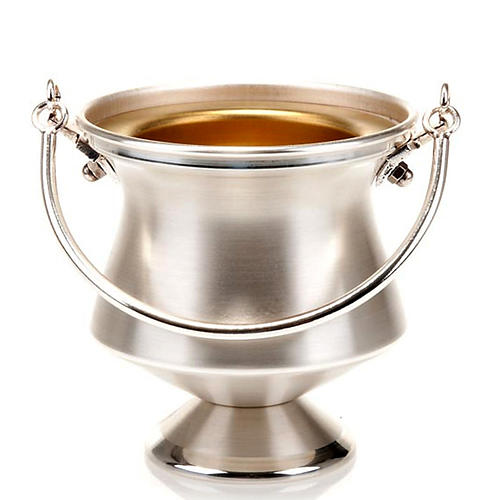Holy water bucket in silver-plated brass, simple model 1
