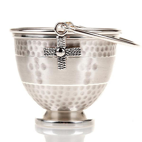 Holy water pot with embossed cross decoration 3