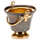 Holy water pot in embossed silver-plated brass s1